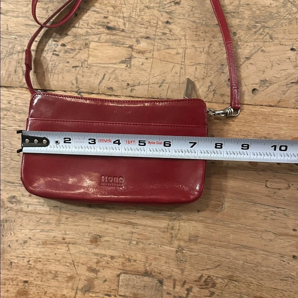HOBO International Red Leather Crossbody Wallet Organizer Bag